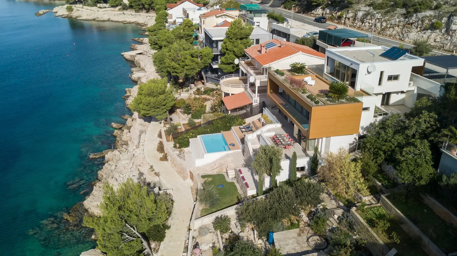 Luxury seafront Villa Gloss is located near Primošten
