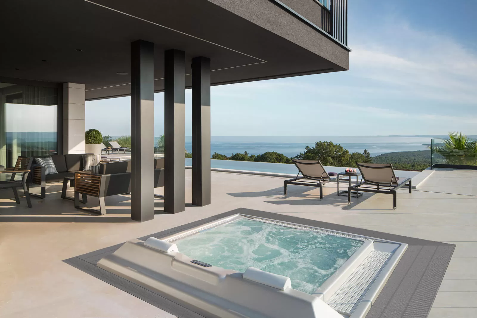 The Jacuzzi with a view offers the most luxurious opportunity to relax