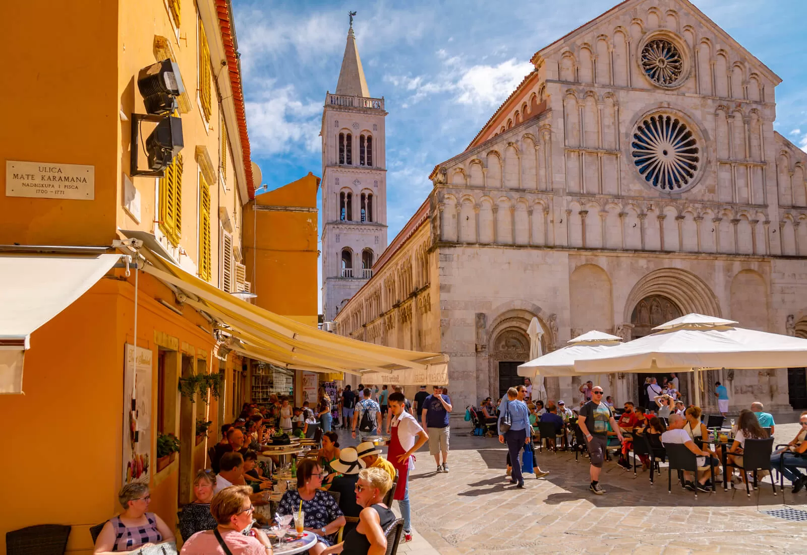 The beautiful old town center in Zadar