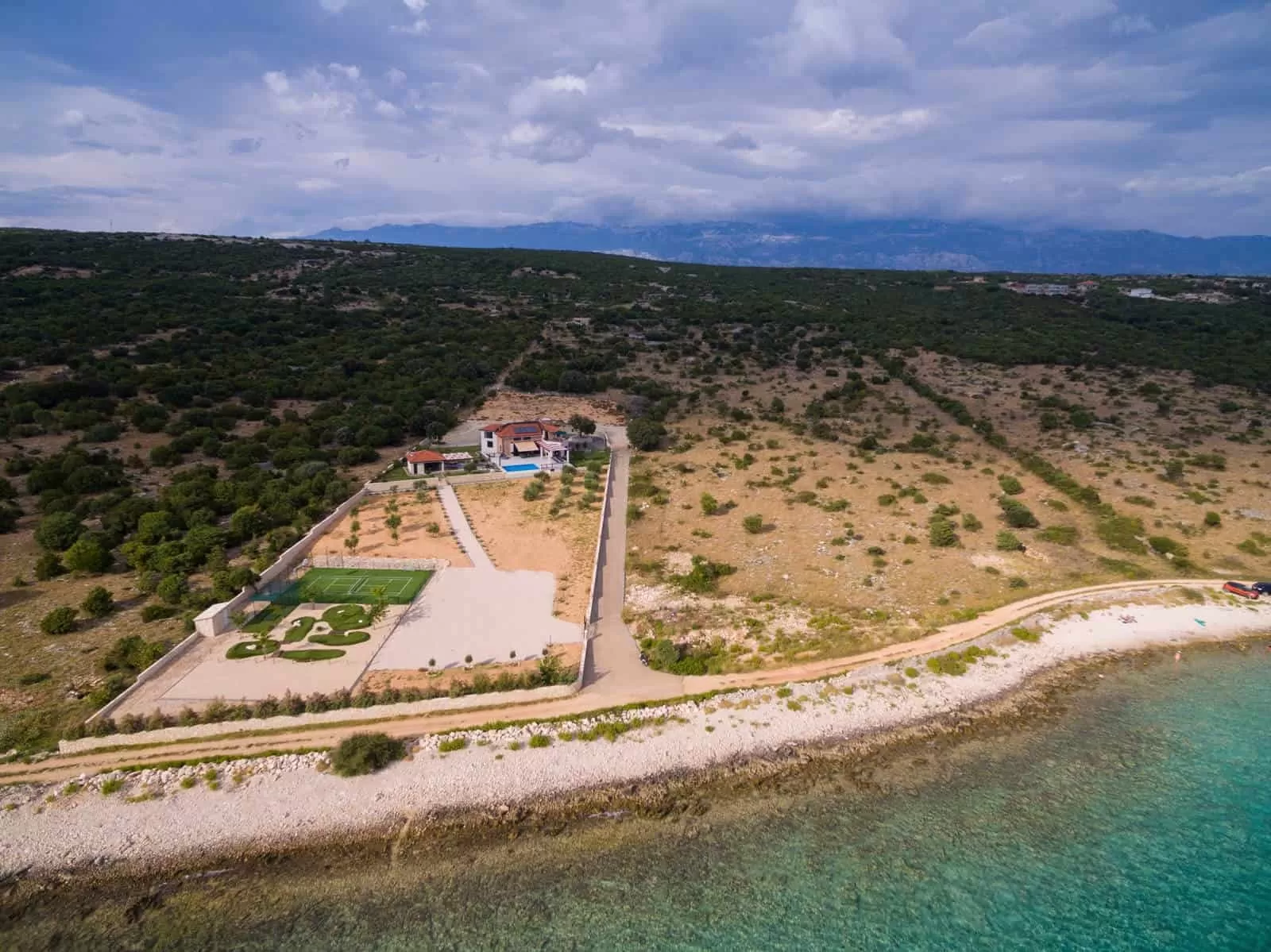Luxury seafront Villa Elvira's Dream is located on the island of Pag