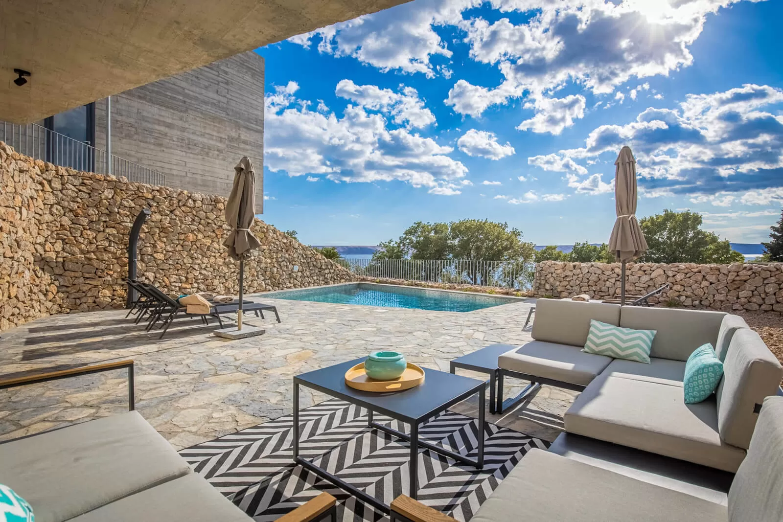 Luxury stone villa for rent with pool