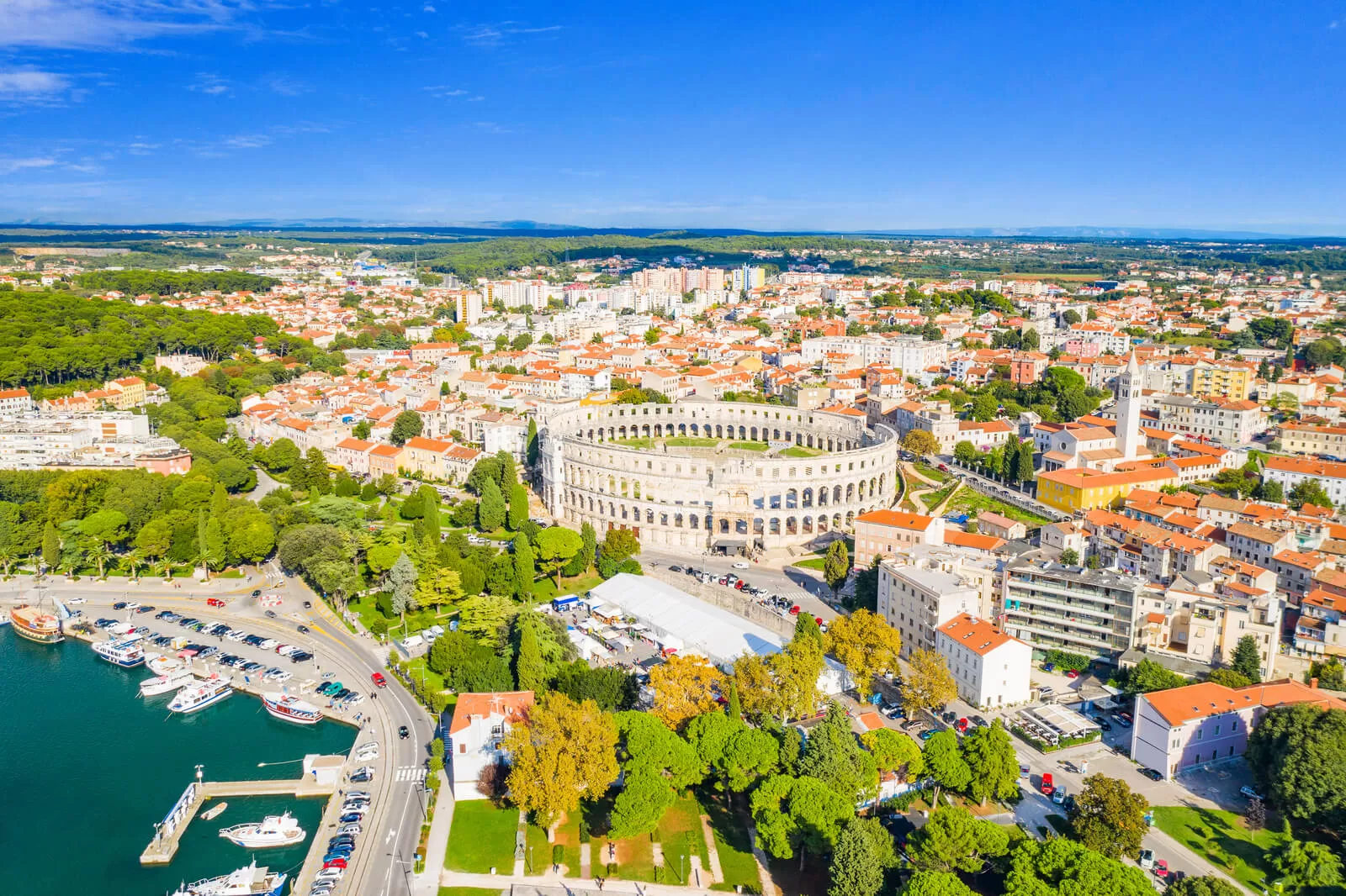 Pula is the largest city in Istria with a beautiful amphitheater