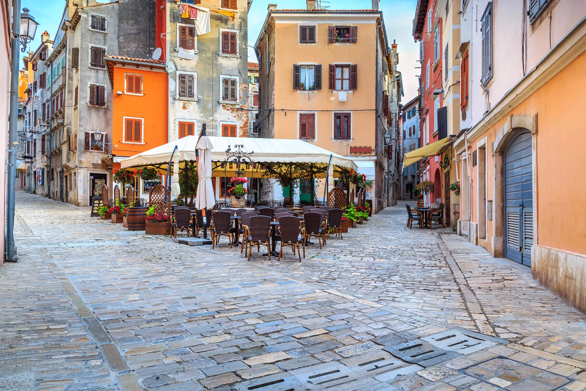 The beautiful old town center in Rovinj